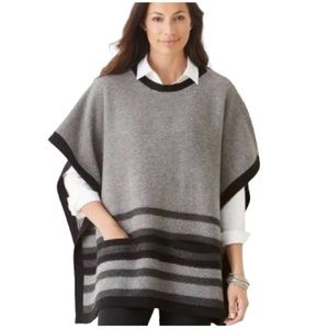 J. Jill Gray 100% Wool Poncho Sweater Women’s Size OS